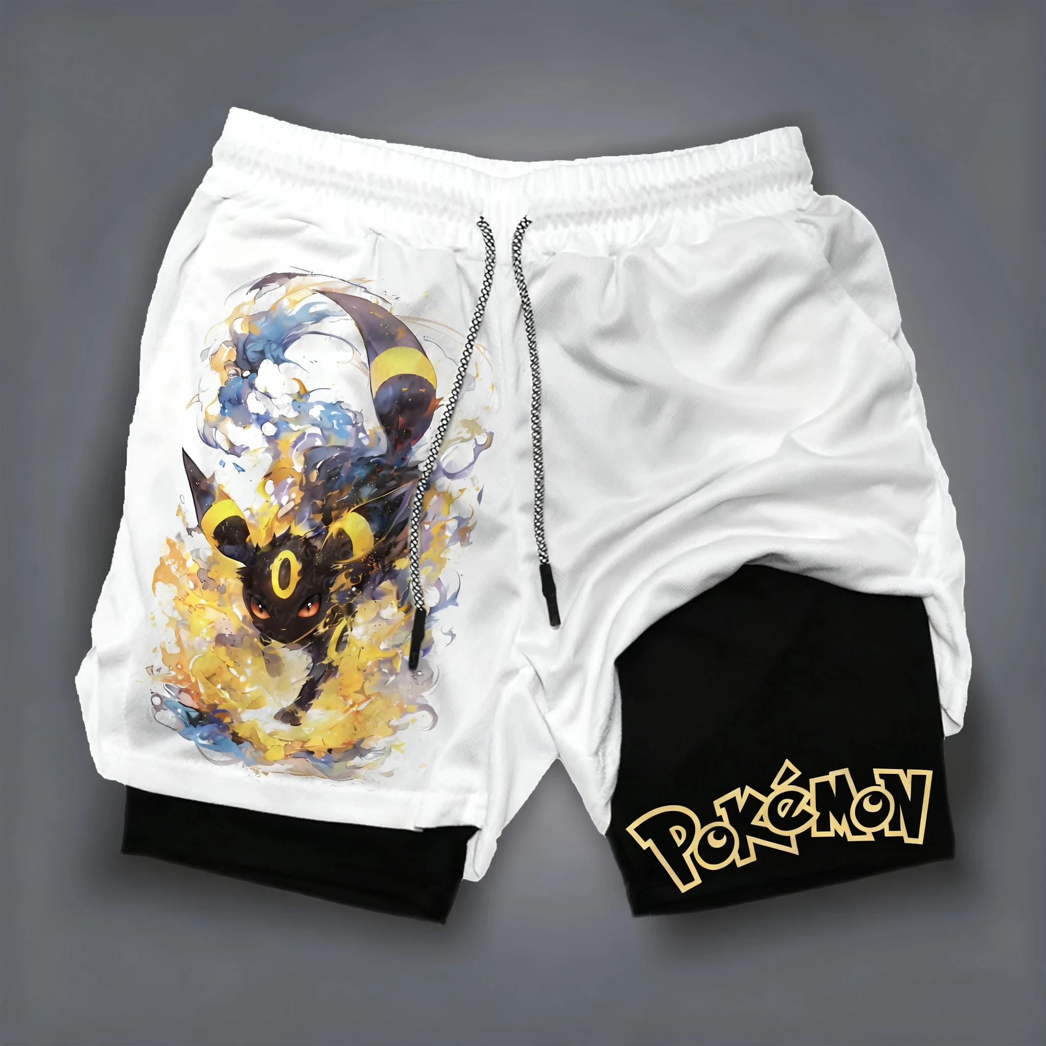 Outdoor Sport Hat - Pokémon Anime Beyaz Çift Katmanlı Şort
