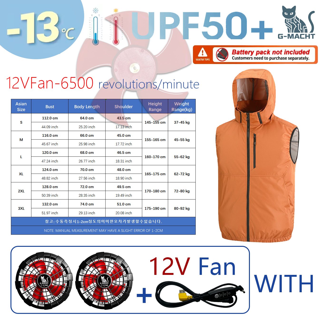 Outdoor Sport Jacket Brand - Yaz Sporları 12V/5V Fanlı Klima Serinletici